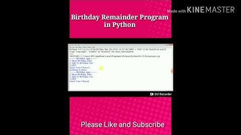 Birthday Remainder Program in Python