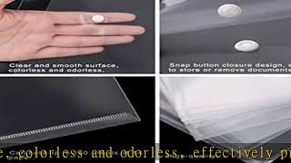 EOOUT 50pcs Plastic Envelopes with Button Snap Closure, Clear Plastic Poly Envelope, Folders for Do