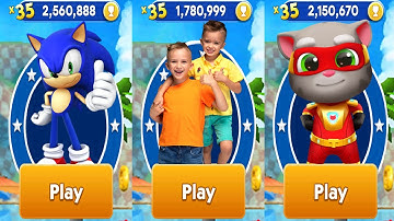 Sonic Dash vs Talking Tom Hero Dash vs Vlad & Niki Run All Characters Unlocked
