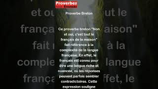Proverbe Breton - Non et oui, c'est tout le français de la maison. #shorts