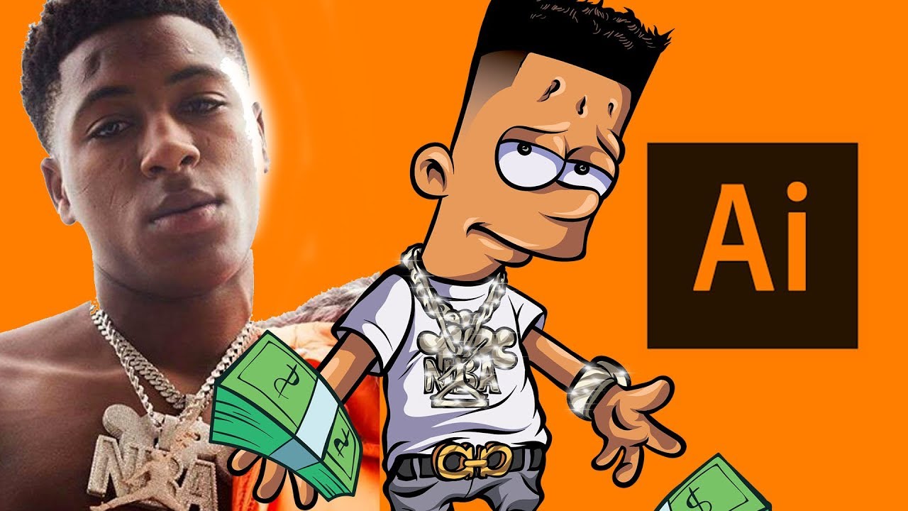 Draw Nba Youngboy As Bart Simpson Adobe Illustrator