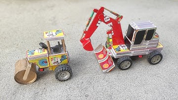 How to make JCB at Home from Matchbox | DIY JCB Backhoe Loader | Mini JCB Science Project