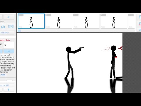 First time trying sticknodes animator, simple tutorial animation, walking, running, shooting etc.