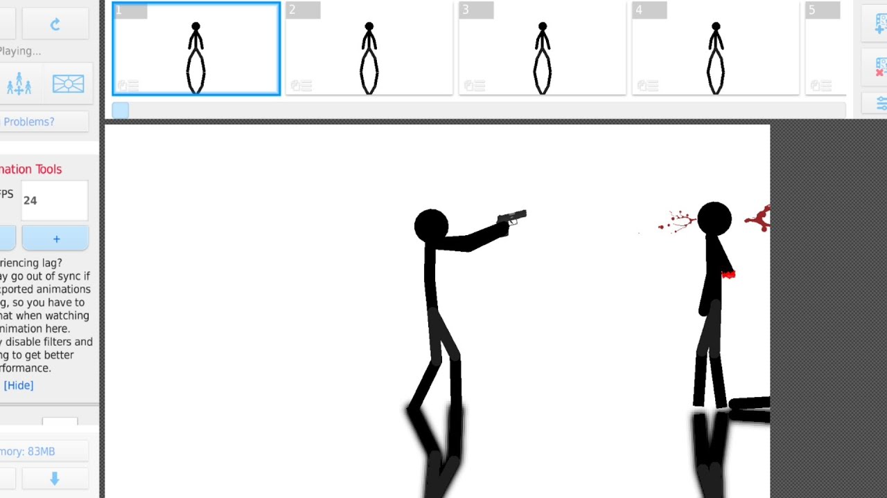 First time trying sticknodes animator, simple tutorial animation, walking, running, shooting etc.