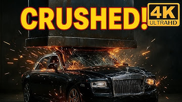 Luxury Car Crushed by Massive Press | Ultra-Realistic AI Destruction”AICrash #CarPressMachine