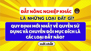 ĐẤT NÔNG NGHIỆP KHÁC QUY ĐỊNH MỚI NHẤT VỀ QUYỀN SỬ DỤNG VÀ CHUYỂN ĐỔI MỤC ĐÍCH LÀ CÁC LOẠI ĐẤT NÀO?