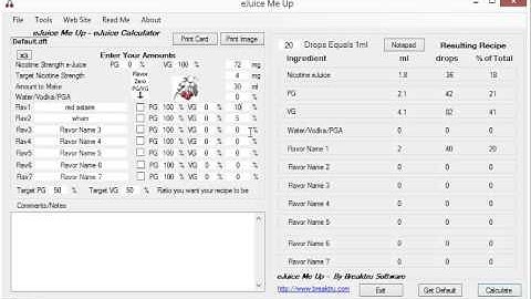 Tutorial on how to use Ejuice Me Up Calculator FREE Program