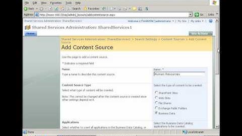 SharePoint: Creating Content Sources to Crawl Business Data in Enterprise Search