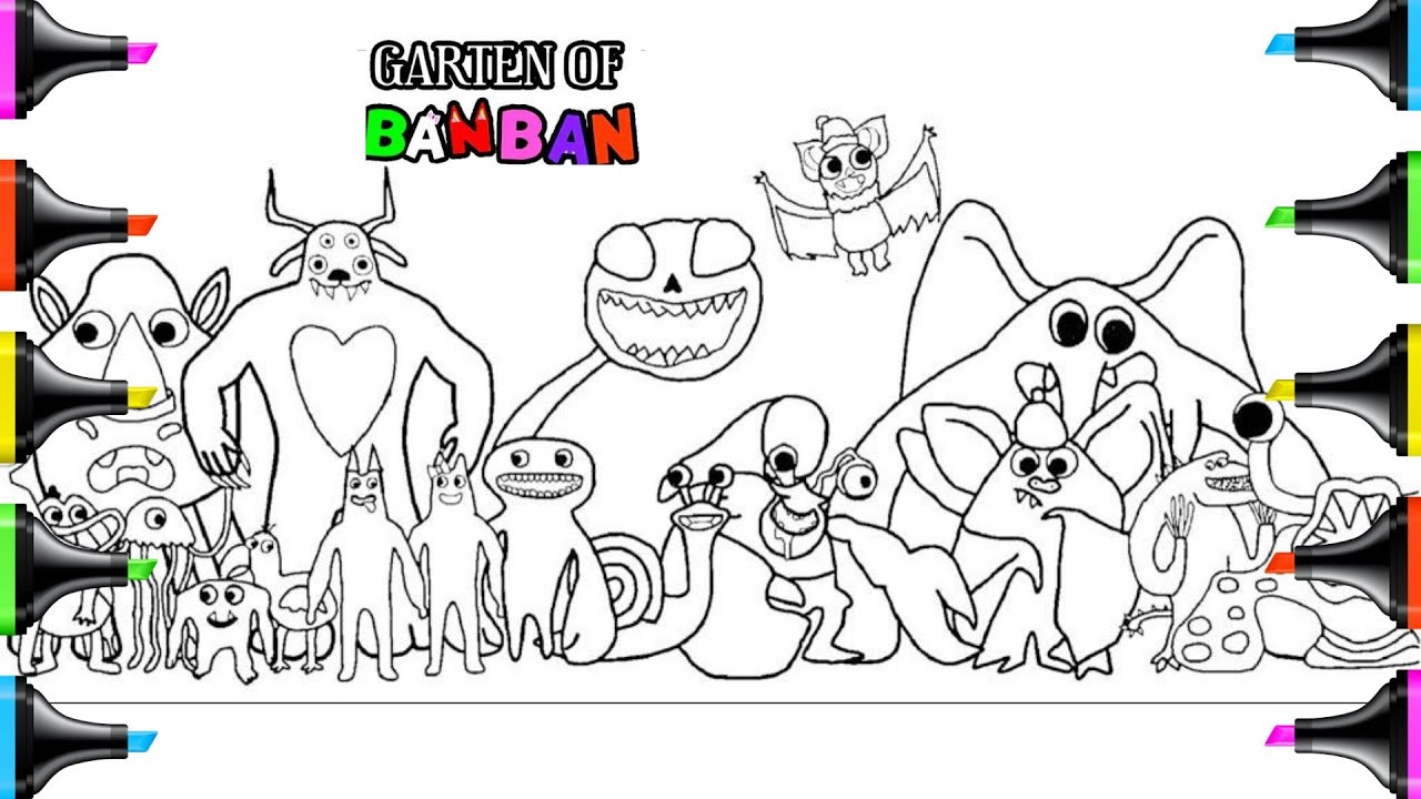 Garten of Banban 4 Coloring page / Coloring ALL NEW BOSSES + Ending Episode  / Cartoon - On & On NCS in 2023