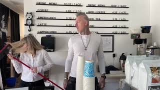 Frisky Business Cat Cafe Cleaning Crew! Def Leppard: Pour Some Sugar On Me!