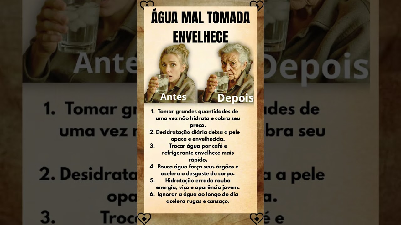 Tomar Água no jeito errado rouba a juventude 