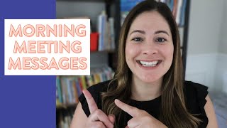 Morning Meeting Message Ideas // morning meeting activities for kindergarten, first, & second grade