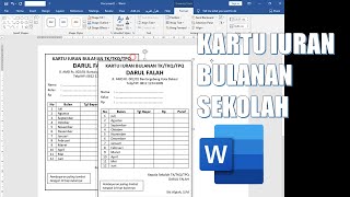 Membuat KARTU IURAN BULANAN SEKOLAH di WORD