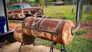 Propane tank offset smoker build