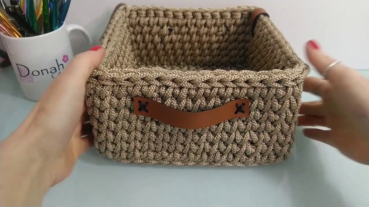 Como hacer cesta de tela rectangular
