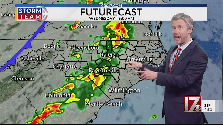 Wes Hohenstein Times Out NC Severe Weather Threat Wednesday CBS 17
