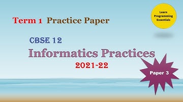 Sample Paper 3 ~ Class 12 IP Term 1 #IPClass12 #Term1 #informaticspractices #class12 #MCQ #cbse #ip