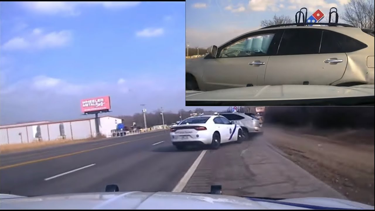 DASHCAM ARKANSAS STATE TROOPER CRUISER FLIPS PLAYING BUMPER CARS Bentonville,Ar