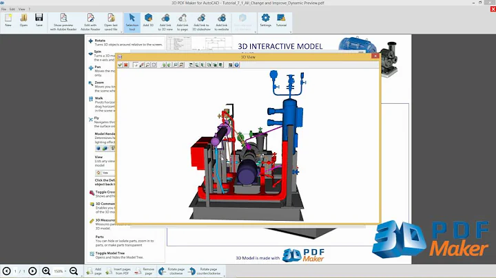 3D PDF Maker Tutorial 7.  Modify and Enhance 3D Model Preview