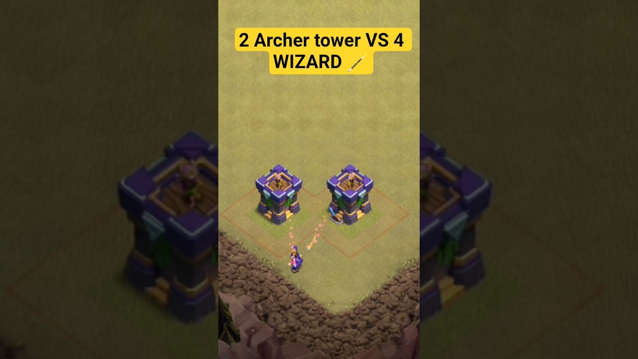 2 Archer tower VS 4 WIZARD 🪄..