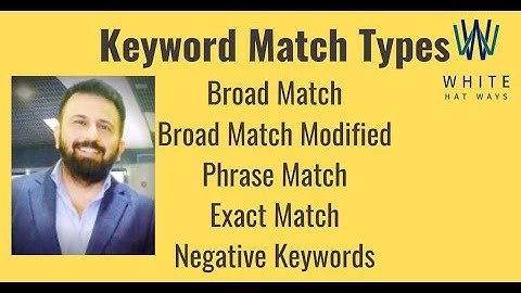 Keyword Match Types -Broad Match, Broad Match Modified, Phrase Match, Exact Match & Negative Matches