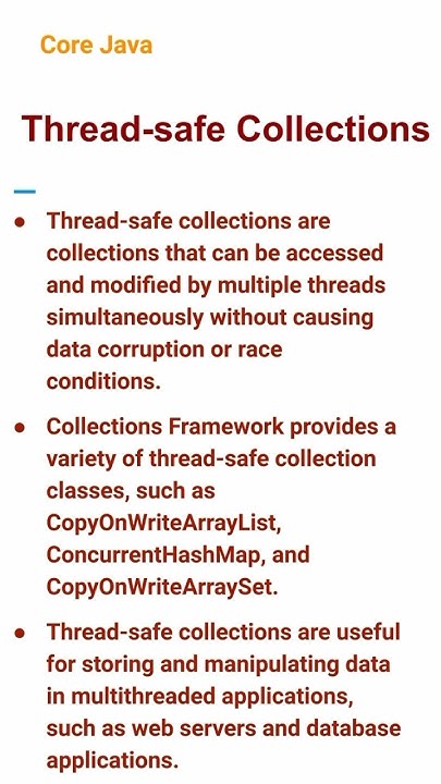 Thread-safe Collections (97) #corejava - YouTube