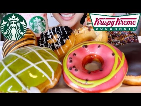 スタバとクリスピークリームドーナツ好きなだけ食べる！【スイーツちゃんねるあんみつの食レポ】