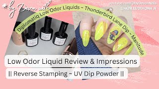 Low Odor Dip Liquid Review || Mermaid Mani May || Diplomatiq Liquids ~ Thunderbird Lane Dip Powder