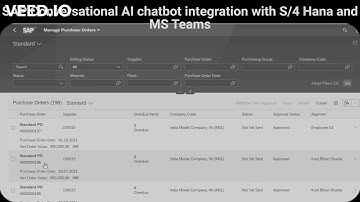SAP Conversational AI integration with S/4 Hana and MS Teams