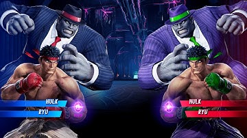 Hulk & Ryu vs Hulk & Ryu (Very Hard) Marvel vs Capcom | 4K UHD Gameplay