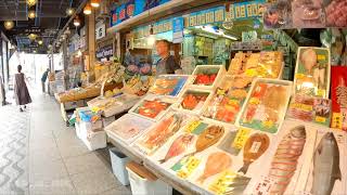 Nijo Ichiba (Sapporo Fish Markets). Japanese Fish Market in Hokkaido