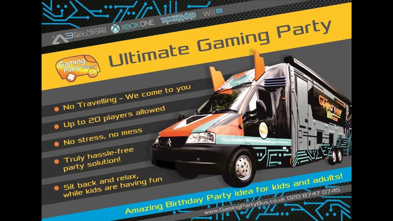 video game party bus price