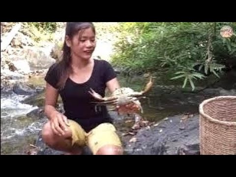 Wow Big Crabs Catching Cooking For Jungle Lunch RinaAdventureAllTime