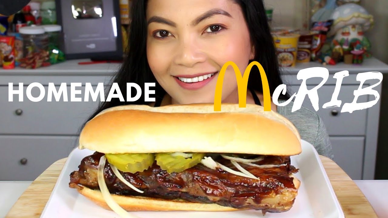 ASMR McDonald's McRIB COPYCAT Cooking and EATING SOUNDS The Best Recipe!!! - YouTube