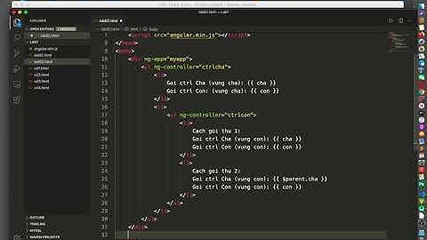 AngularJS cơ bản - Lab8.2 - Xử lý controller cha, con AngularJS