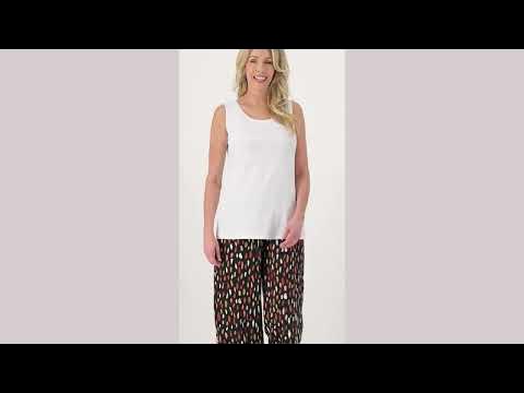 Susan Graver PURE Printed Woven Wide-Leg Pull-On Crop Pants on QVC ...