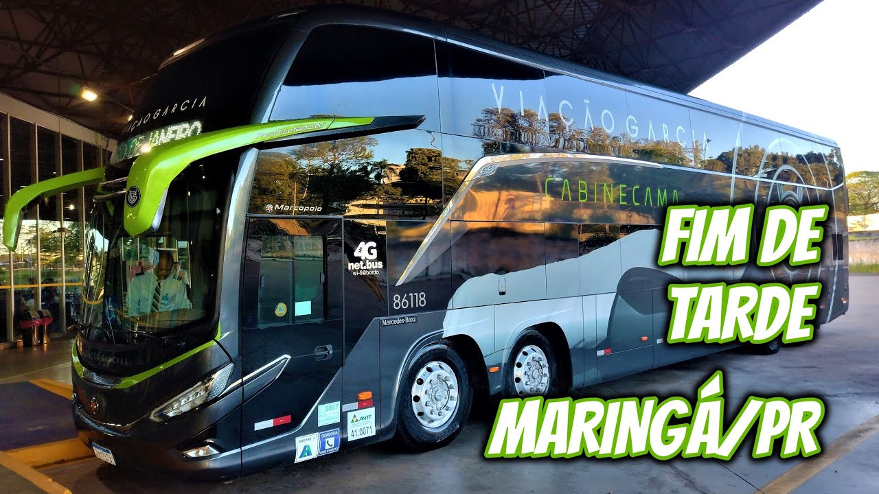 FIM DE TARDE NA RODOVIÁRIA DE MARINGÁ/PR | MOVIMENTAÇÃO DE ÔNIBUS DAS 17:35 ÀS 18:50