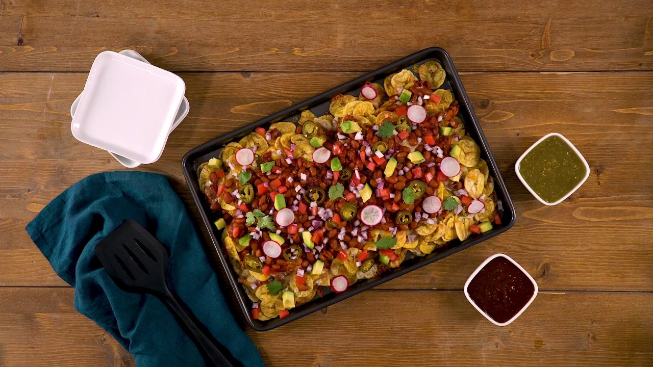 Bean Chili Plantain Chip “Nachos”
