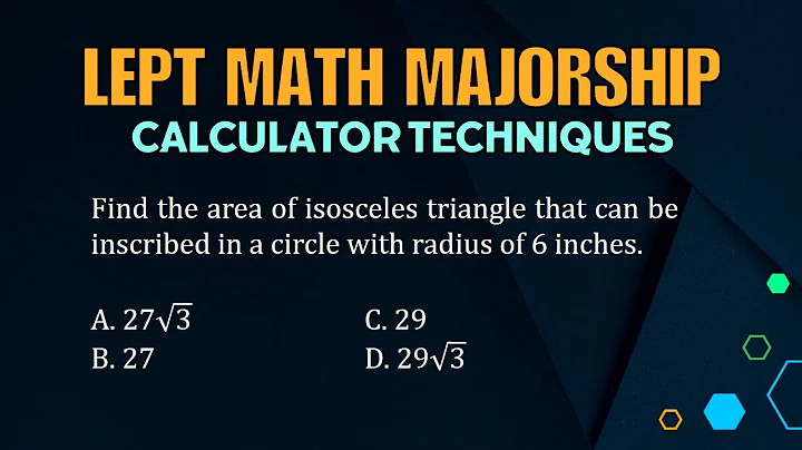 LEPT MATH MAJORSHIP REVIEWER | CALCULATOR TECHNIQUES |PAST BOARD PROBLEM |AREA OF ISOSCELES TRIANGLE