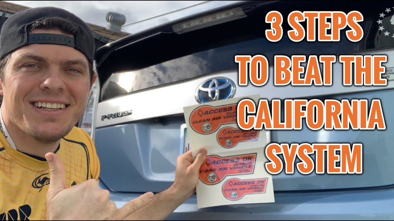 Get the NEW 2020 ORANGE CALIFORNIA HOV STICKERS on a 2012 Toyota Prius