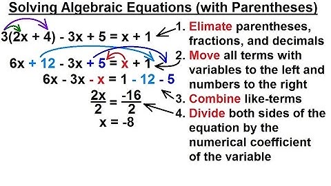 ALGEBRA & PRE-ALGEBRA REVIEW: Ch 1 (31 of 53) Solving Algebraic Equations: Solve x=?