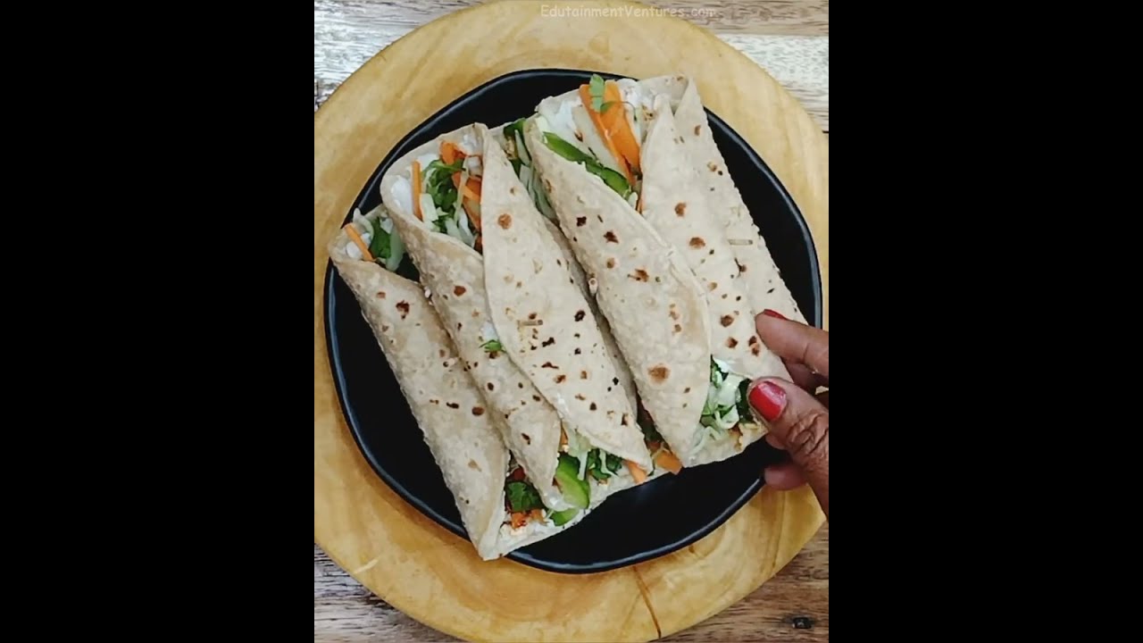 Gevulde Indiase rol | Recept voor vegetarische rol | Vegetarisch broodje straatvoedsel