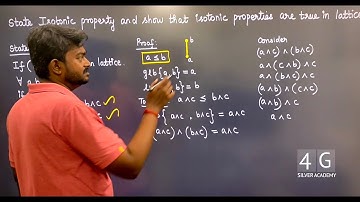 State Isotonic Property and Show that Isotonic properties are true in lattice Discrete Maths Unit 5