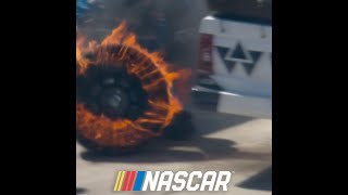 Hailie Deegan's tire catches fire at Atlanta | #shorts