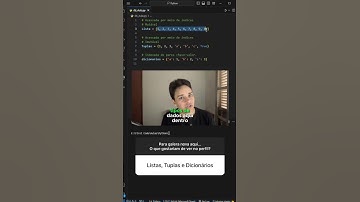 Qual a diferença entre LISTAS, TUPLAS e DICIONÁRIOS no Python? #programação #programador #python