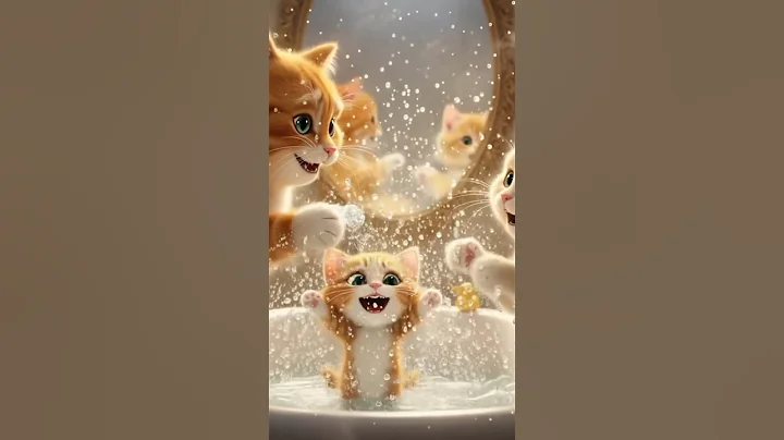 Video 11376701: cat bath water, mom cat bathing, little cat bath, cat fight, little cat family