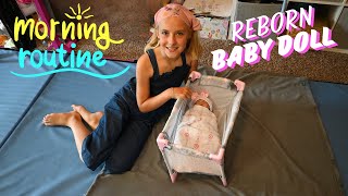 Reborn Morning Routine - Getting Dressed and Going Down The Slide With Reborn Baby Emery