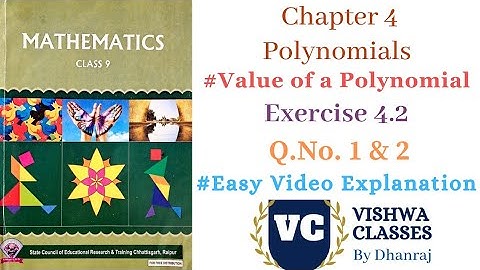 Class 9 | Chapter 4 | Polynomials | Exercise - 4.2 Question 1 and 2 Solution | CG Board
