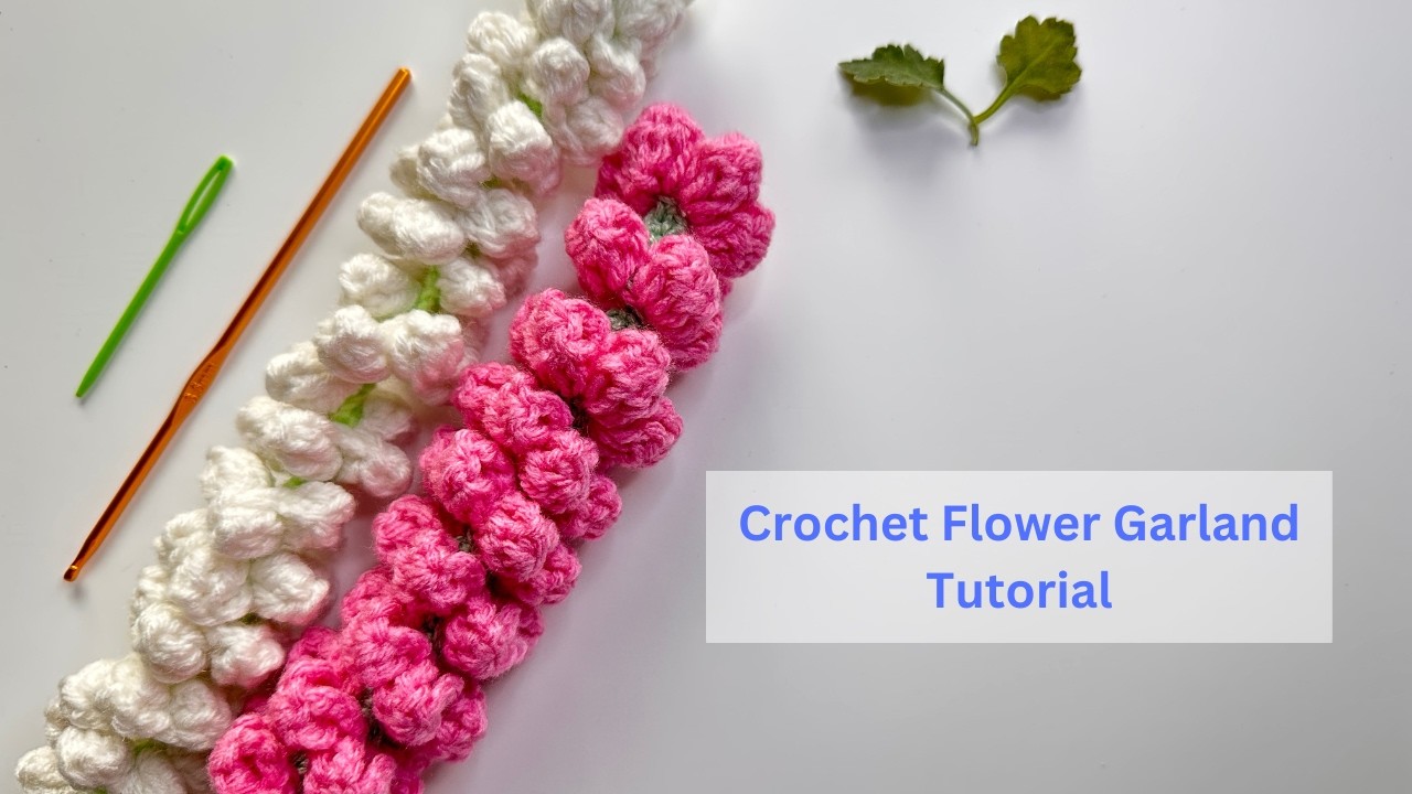 Crochet Flower String Garland Tutorial (Step by step) - Free Pattern and Beginner Friendly🌸🌼