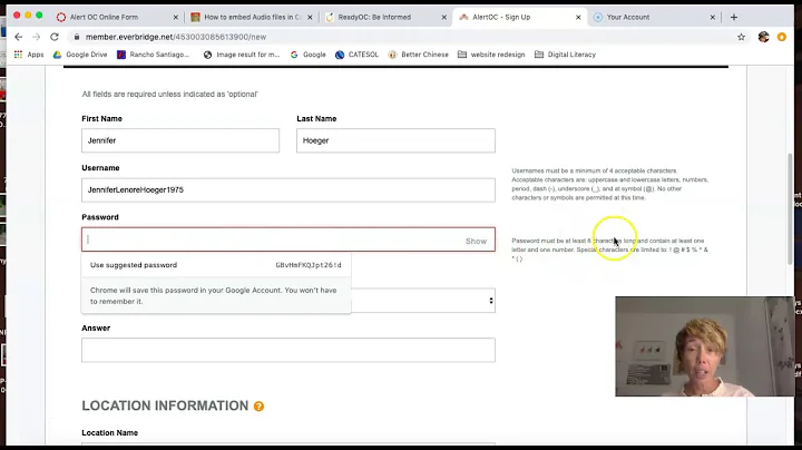 Completing an Online Form
